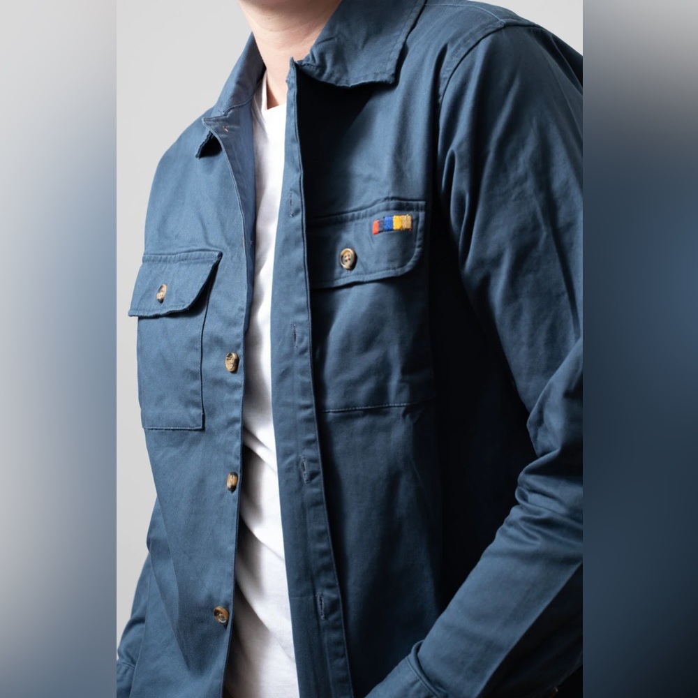 Dusty Blue Essential Shirt Jacket